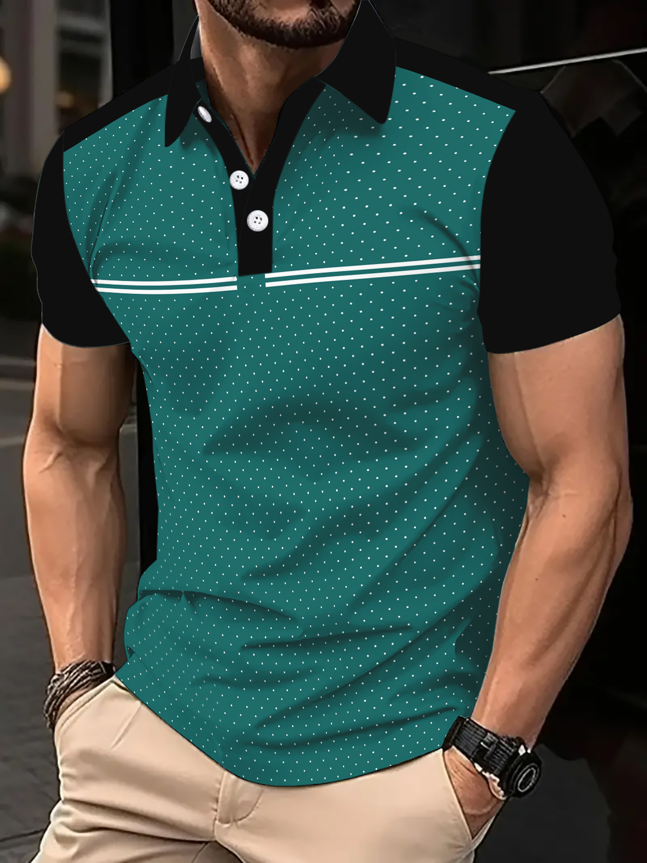 Las europeas y americanas transfronterizas 2025 venta rápida de verano Amazon POLO camisa de polo deportivo de moda para hombres con botones