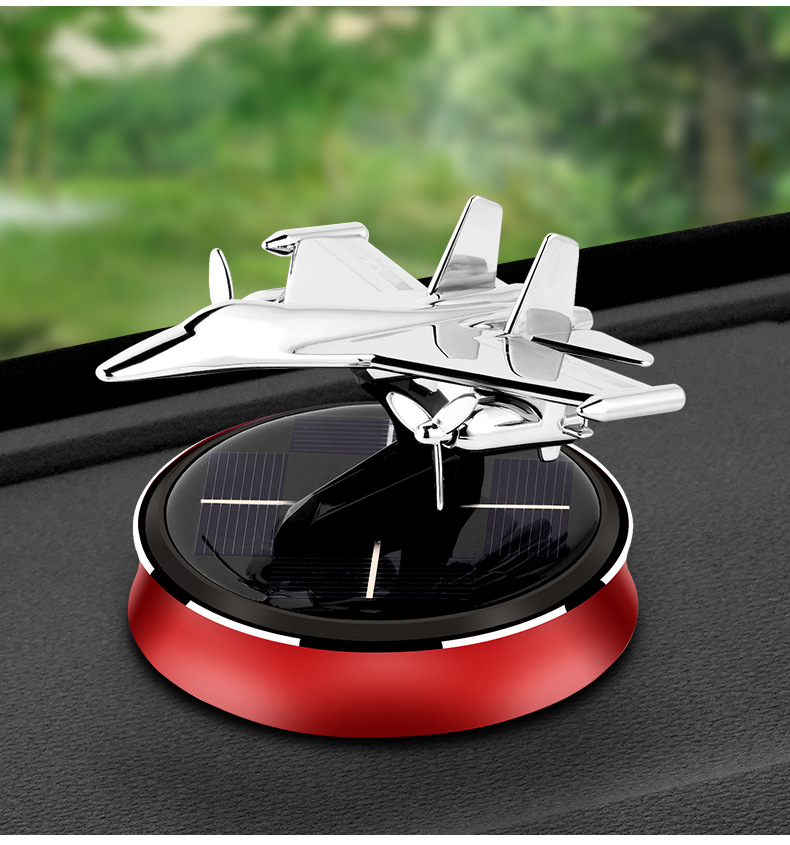 Car aromatherapy upgraded version of combat aircraft ornaments car perfume center console high-grade rotating solar decoration