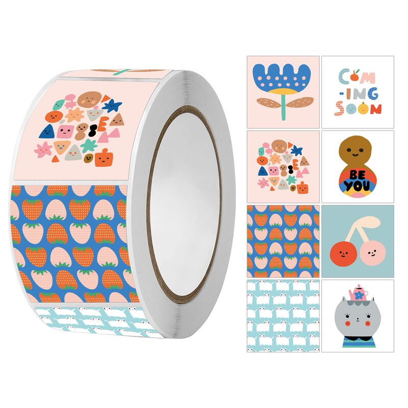 Pastoral style sticker gift gift 500 1 roll packaging tape sealing paste cross-border adhesive wholesale round