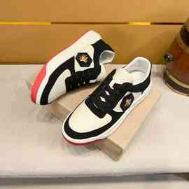 欧洲站夏季新款潮男休闲板鞋真皮拼色字母韩版男鞋百搭潮牌小白鞋