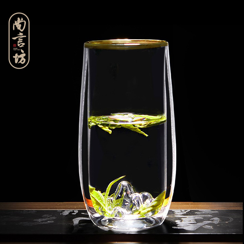 BB4C批發茶道杯透明雙層隔熱玻璃杯泡花杯綠茶杯專用喝水杯子
