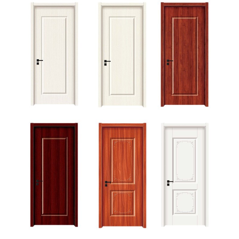 Puerta del dormitorio Puerta interior compuesta de madera maciza Juego de herramientas de apertura plana sin pintura Puerta de madera Puerta de ingeniería de oficina del hotel