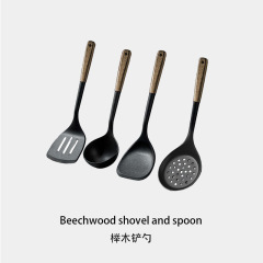 食品级硅胶铲盛汤勺家用炒菜长柄不伤锅铲耐高温防烫漏勺厨具套装