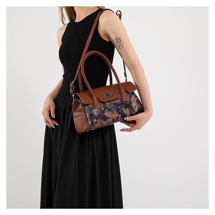 New Chinese Style Retro Handbag For Women Mature Women's Crossbody Handbag Fashionable Printed Shoulder Bag_voghion.com