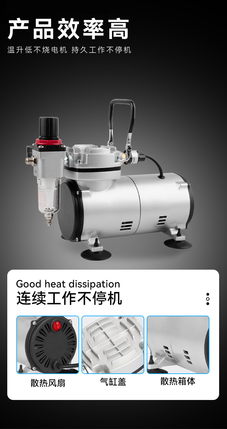 Manufacturer Sells Oil-Free Small Air Compressor As18-2 for Dental Use, Mini Tattooing, Spray Painting, Woodworking, and Painting Tools