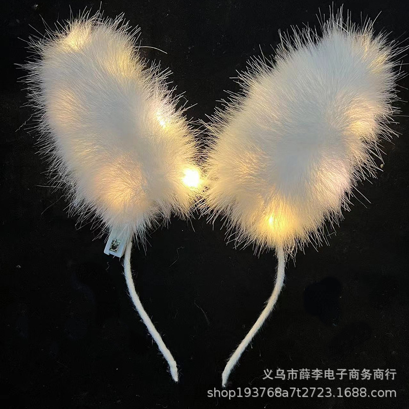 Luminoso Fox diadema Fox felpa Orejas de conejo orejas de gato horquilla bar concierto puesto diadema luminosa