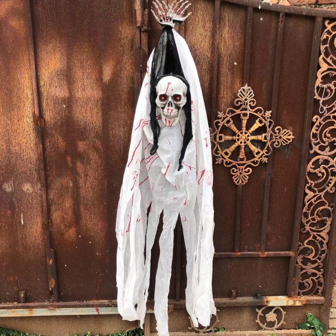 Decoración de Halloween sangre calaveras calaveras amarrados mano colgando fantasmas props luminoso horror habitación embrujada colgante escenario aterrador
