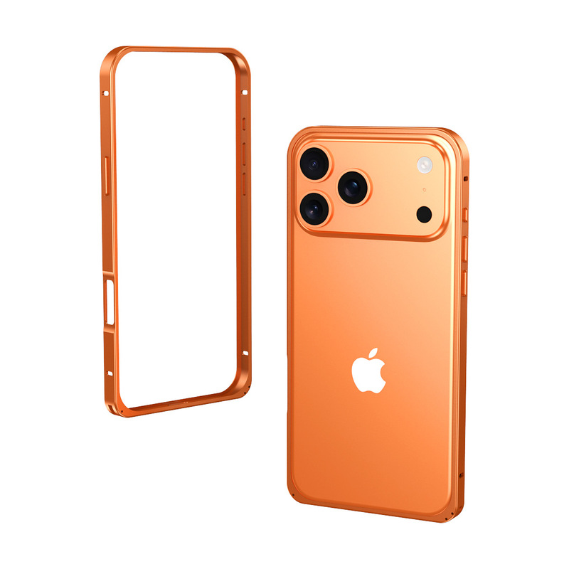 跨境适用iPhone17promax金属纯边框海马扣苹果16裸壳防摔手机壳15|undefined