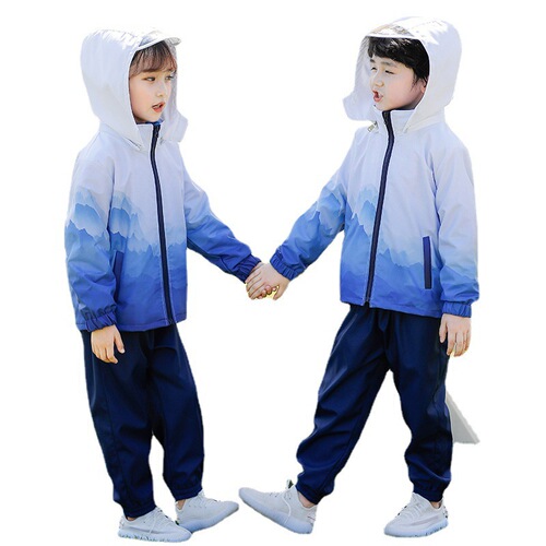 School Uniform Fall/Winter Set for Elementary Students: Windproof Jacket, Three-Piece Set for Kids, Sports Class Attire, College Style, Kindergarten Uniform