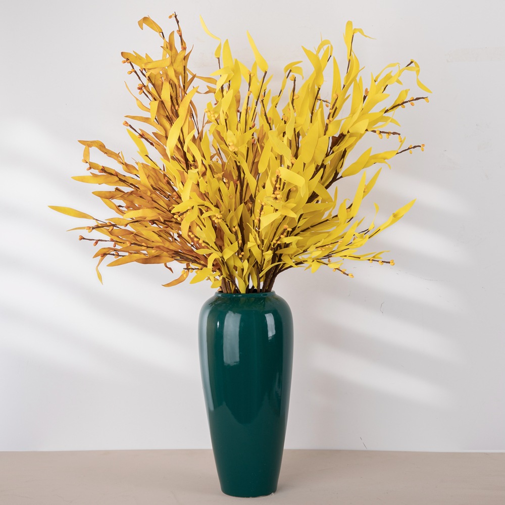 工藝品PE竹葉枝仿真花廠家假花綠植物批發婚慶裝飾INS風MW61284