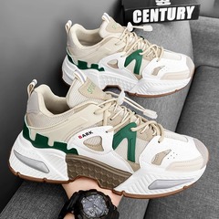 男鞋春季鞋子運動百搭休閒跑步男士厚底增高小眾原創港風老爹潮鞋