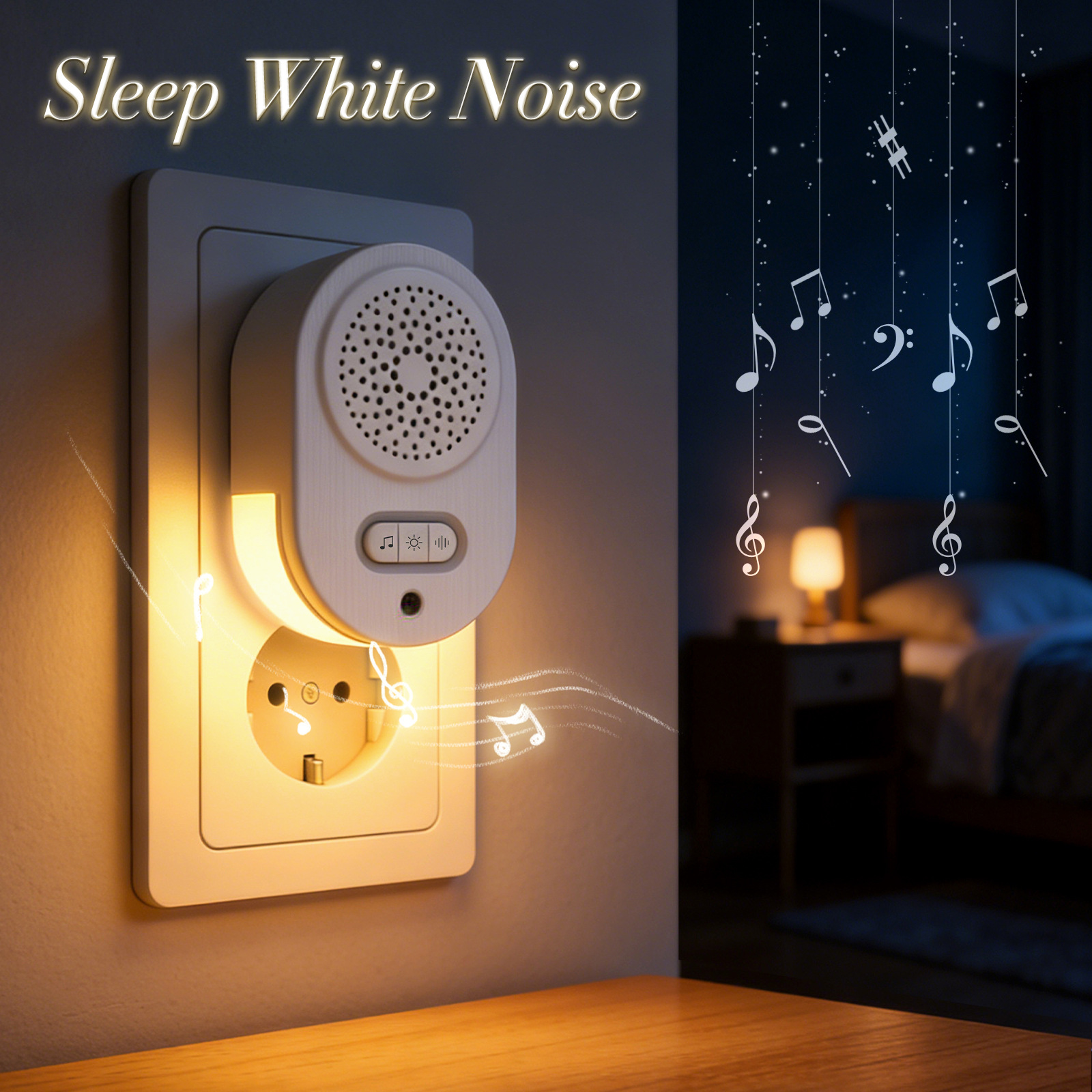 Candeeiro de noite rgb para quarto com comando e som relaxante_voghion.com