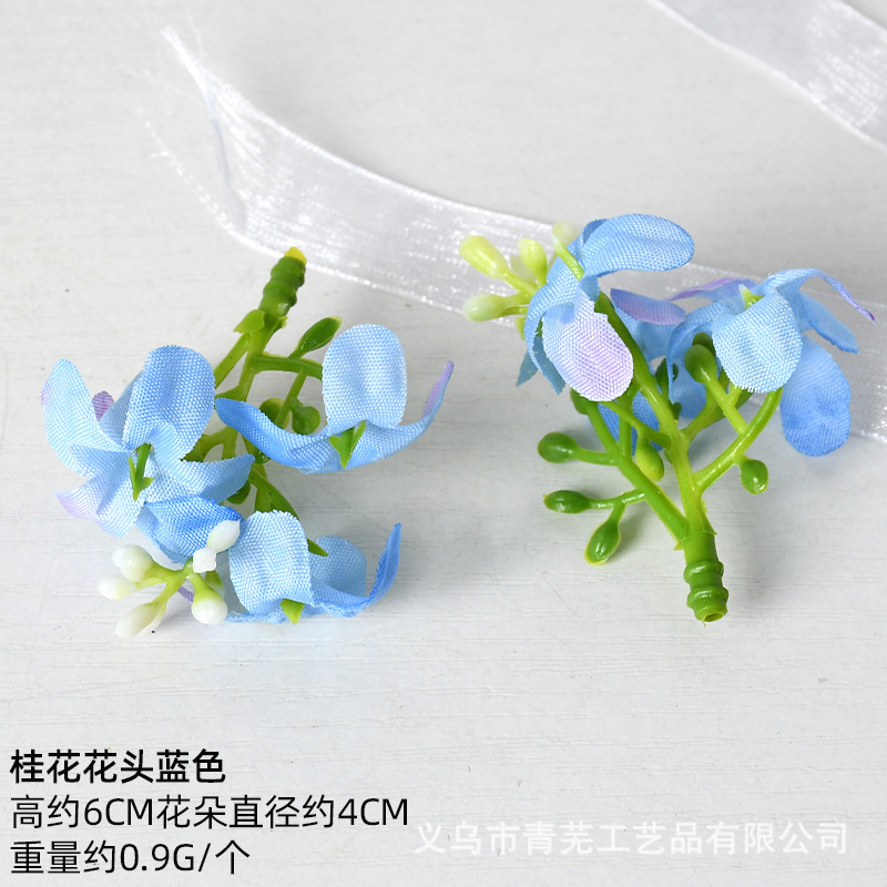 Simulación de flores azules DIY accesorios de cabeza de flores material de boda flor de flor flor flor de flor flor flor de pecho de flor de cabeza pared en el viento