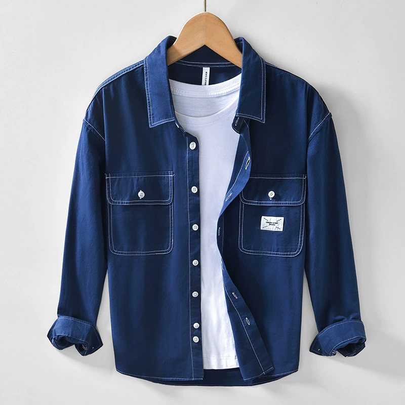 1088 Volkswagen отворот двойной карманный рубашка темперамент повседневная мода дикая хлопковая куртка из одного поколения волос