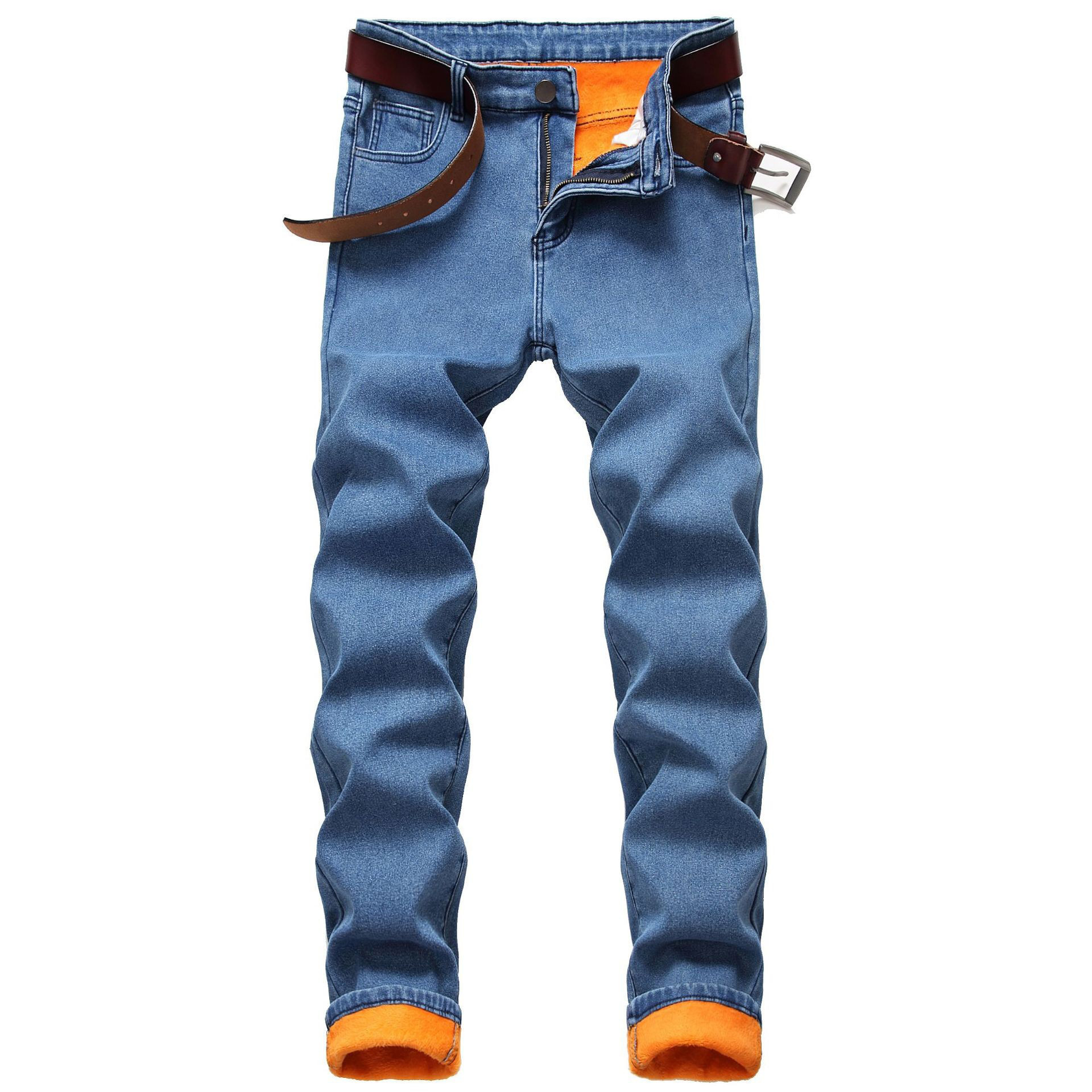 Herren Winter Plüsch Jeans, personalisierte Wärme, Herren dicke Denim Jeans_voghion.com