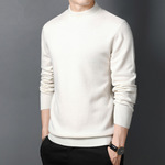 Мужской демисезонный свитер, трикотажная белая шерстяная одежда, оптовые продажи, высокий воротник