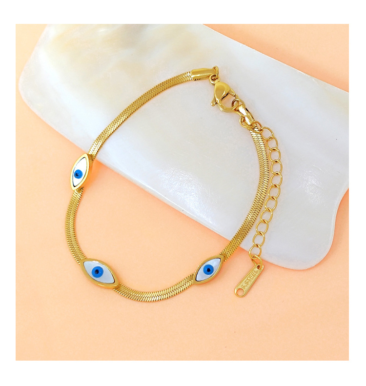 15g Weight Bracelets Classification 1 Piece Quantity Holiday, Daily Occasion Classic Style Devil's Eye Titanium Steel Plating Gold Plated Bracelets