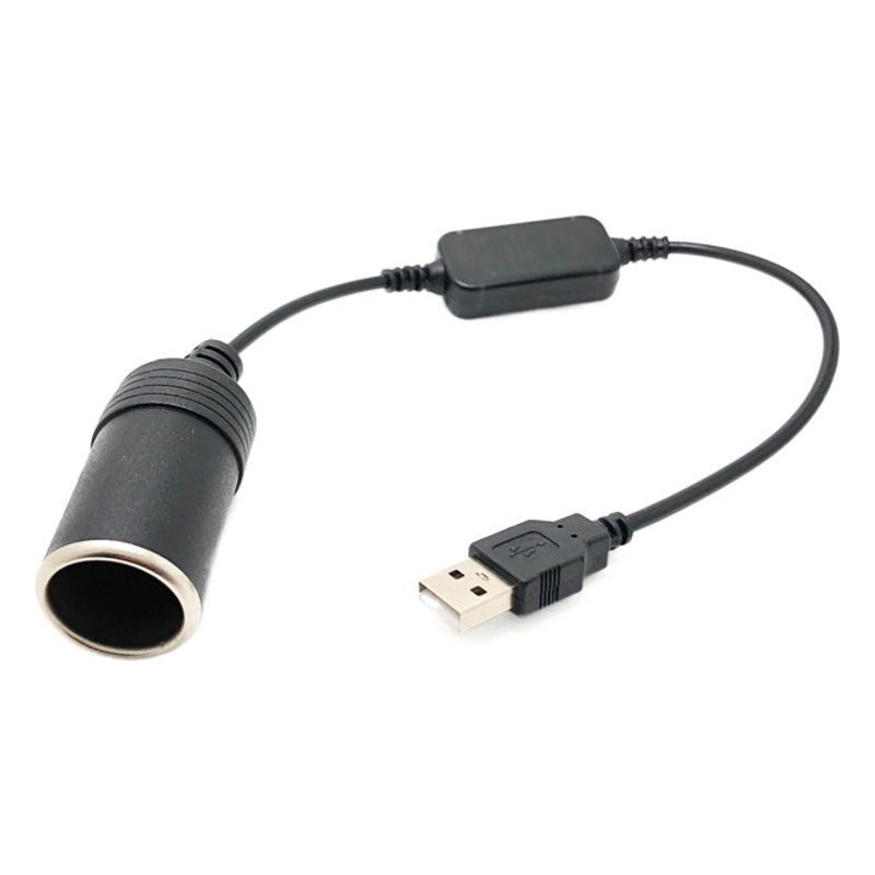 Coche USB Boost Cable 5V a 12 encendedor de cigarrillos base femenina tesoro de carga móvil de conexión de energía de conducción grabadora cable