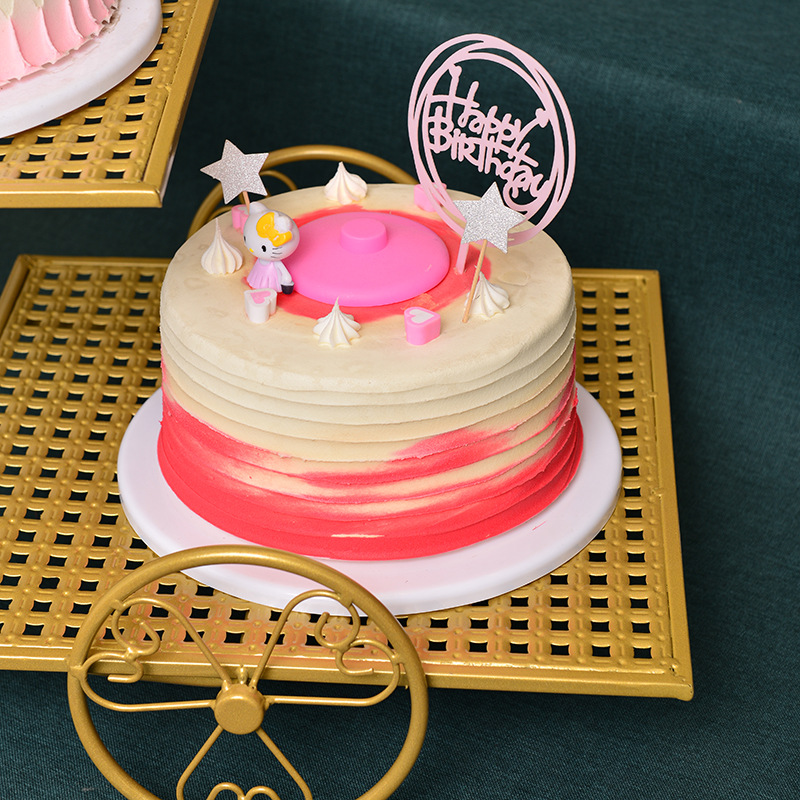 De estilo europeo creativo pastel de hierro soporte cuadrado bicicleta cumpleaños boda merienda soporte de tres capas multi-capa postre soporte de exhibición image 2