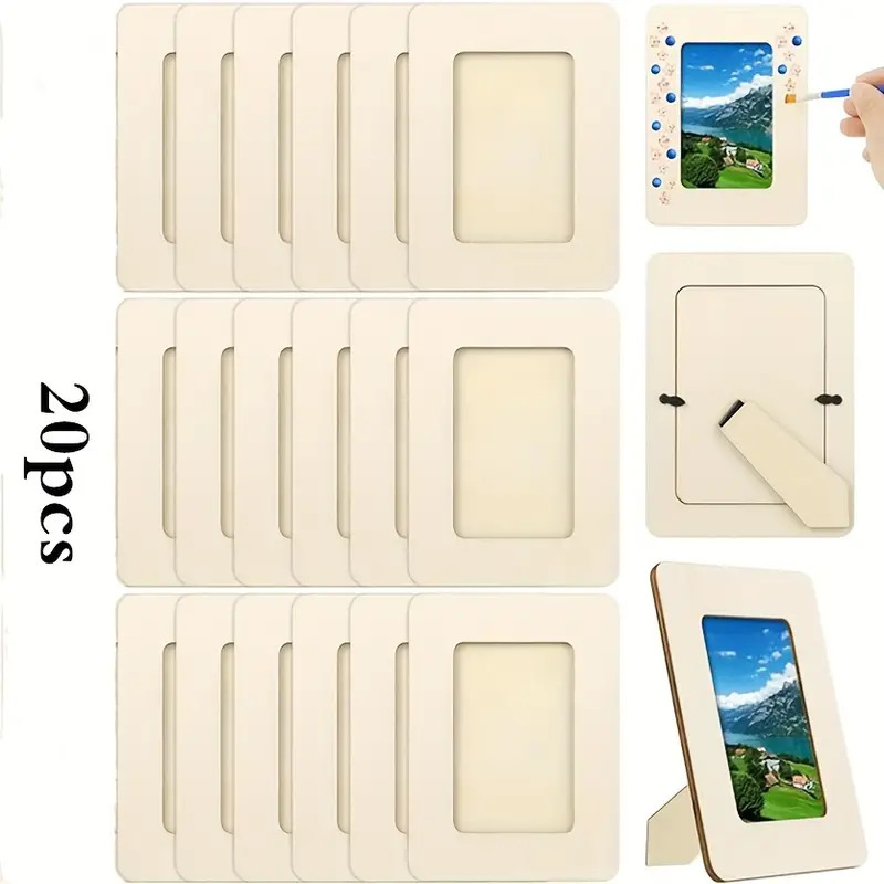 20 Pack Modern Wooden Photo Frame 5X7 - Horizontal Desktop Display, Rectangle, Wooden Craft 20 Pack Modern Wooden Photo Frame 5X7 - Horizontal Desktop Display, Rectangle, Wooden Craft