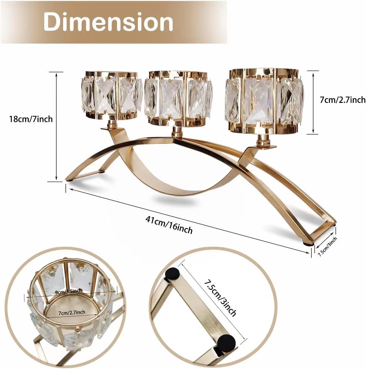 Europa moderna de vidrio de cristal de tres cabezas candelabro creativo para el hogar decoración romántica de la mesa de comedor a la luz de las velas props de decoración de la cena