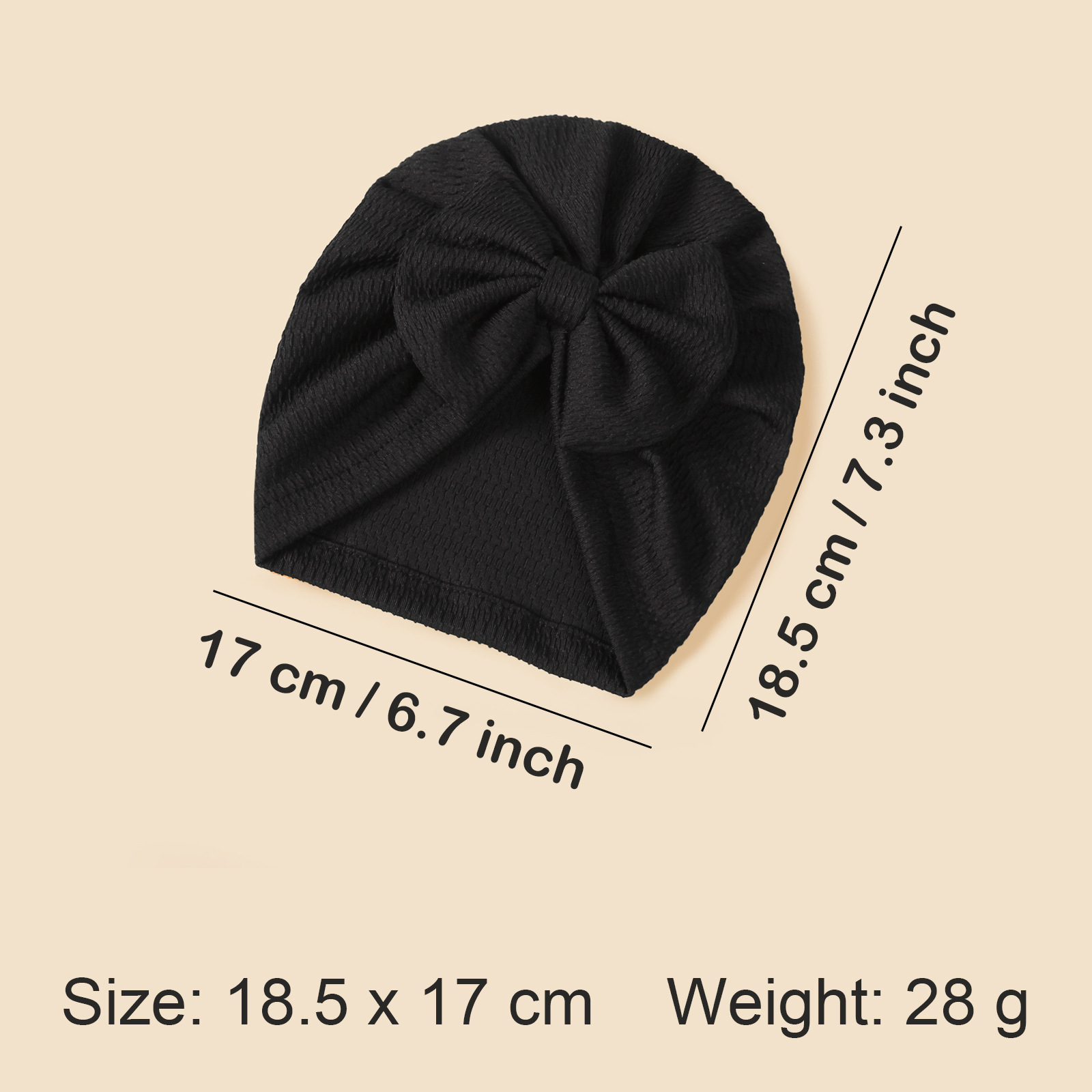 67g Weight Hat Classification Baby Hat Hats Type Baby Girl's Baby Boy's Simple Style Solid Color Bow Knot Baby Hat