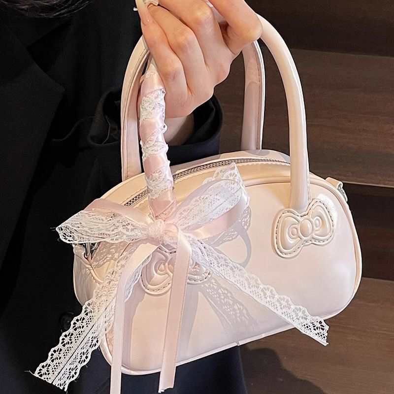 South Korea Portable Red Bag Women's 2025 New Trendy Fashionable Small Square Bag All-match Instagram Messenger Bowling Bag South Korea Portable Red Bag Women's 2025 New Trendy Fashionable Small Square Bag All-match Instagram Messenger Bowling Bag