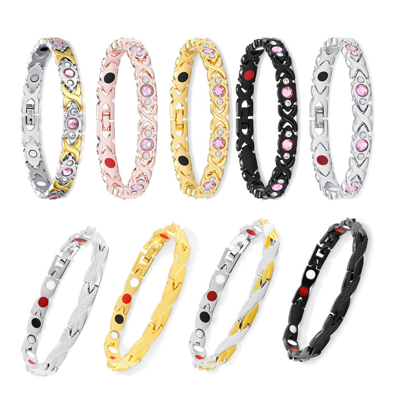 Cross-Border Hot-Selling Magnetic Bracelet for Men and Women, Detachable Trendy Rhinestone Zinc Alloy Bracelet, European and American Style Fashion Bracelet Cross-Border Hot-Selling Magnetic Bracelet for Men and Women, Detachable Trendy Rhinestone Zinc Alloy Bracelet, European and American Style Fashion Bracelet