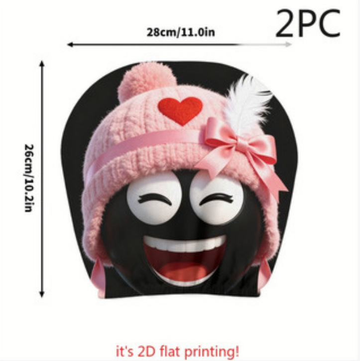 Polyester Fabric Car Headrest Cover with Funny Print, "Laugh Until Your Stomach Hurts" Design, Universal for Car Interiors, Does Not Shrink in All Seasons
