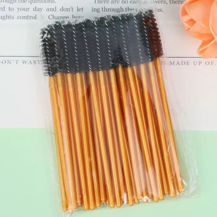 Eyelash Spoolie Brushes, Disposable Lash Brushes, Assorted Colors, Pack (50 pcs)
