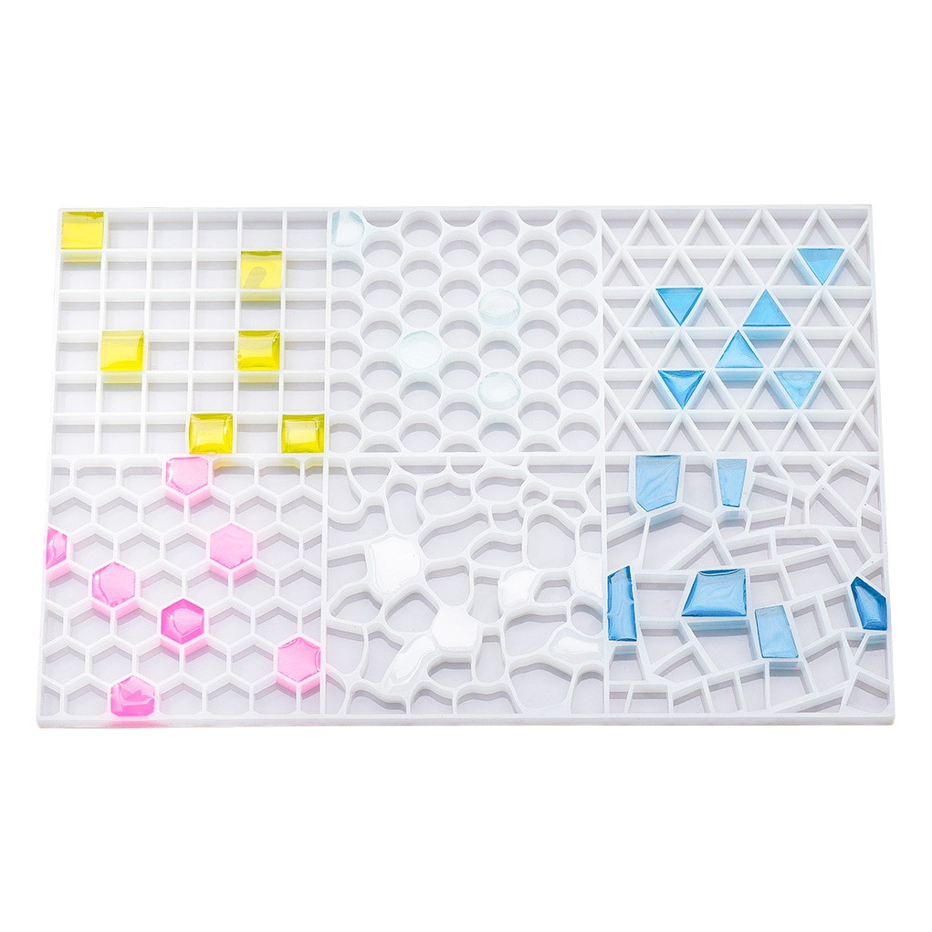 Epoxi molde DIY herramienta abrasiva de silicona creativa montaña casera Polka Dot Collage botella mosaico partículas