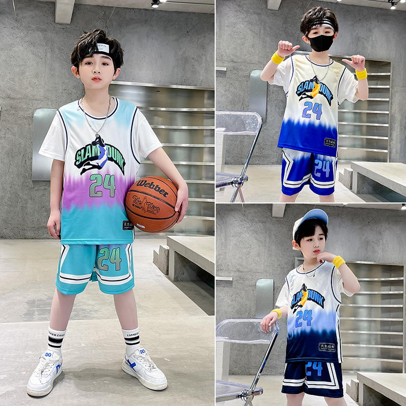 Children's basketball clothes suit boys' jersey short-sleeved women's summer kindergarten competition performance sports training clothes