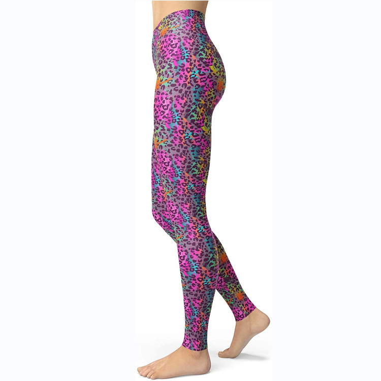 Abbigliamento da donna multicolore stampato slim fit fianchi sollevamento snellente grandi dimensioni corsa yoga fitness leggings_voghion.com