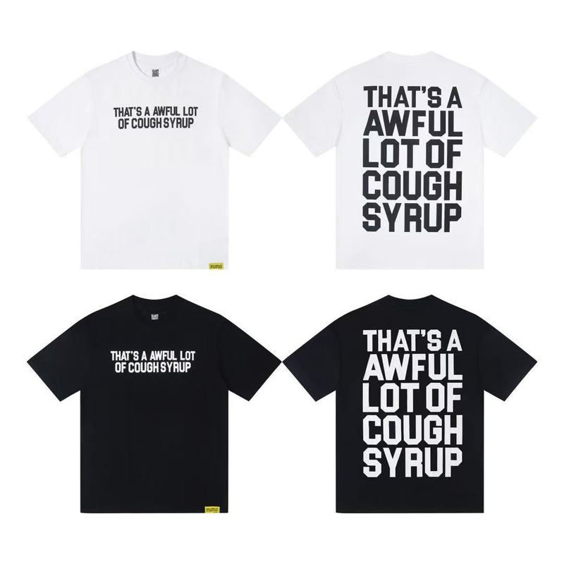 国境を越えた貿易のトレンドブランド THAT'S A AWFUL LOT OF COUGH SYRUP ゆったり男女兼用半袖Tシャツ|undefined