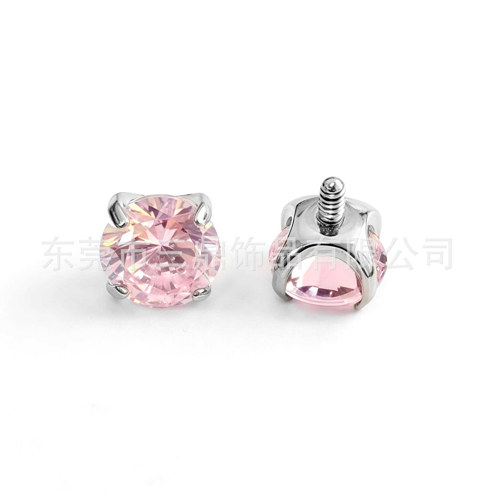 新型丸底F136チタン爪は5Aジルコン耳骨釘リップピアスG23チタン合金穿刺アクセサリー部品をはめ込んでいます。