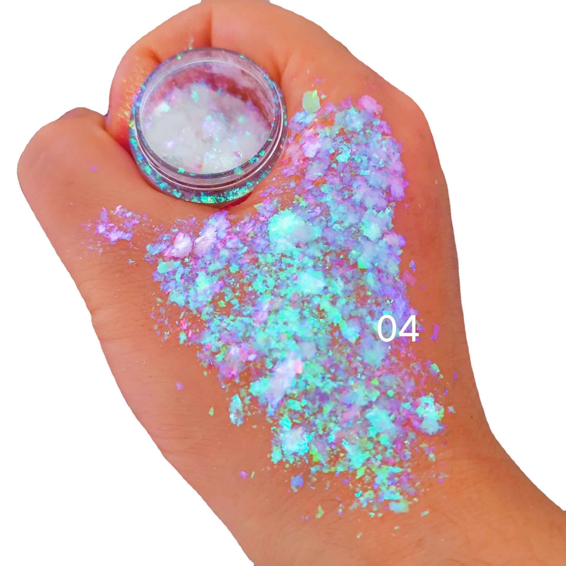 跨境批发高彩度幻彩光学变色龙粗片 极光偏光幻彩云锦粗片