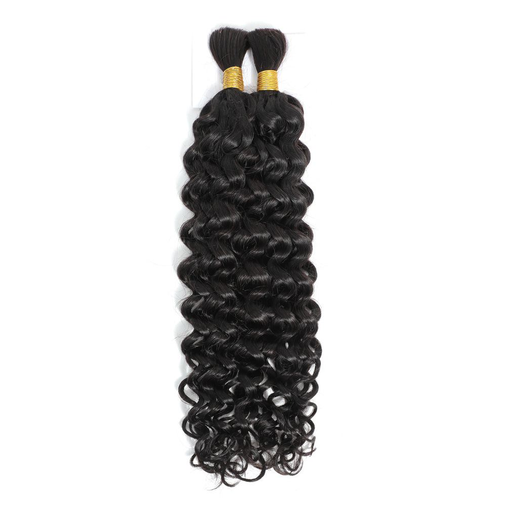 Deep Wave Real Cabello Peruca Braids Curly Cross-Border Extensions Hair Bundle Human Hair Bulk