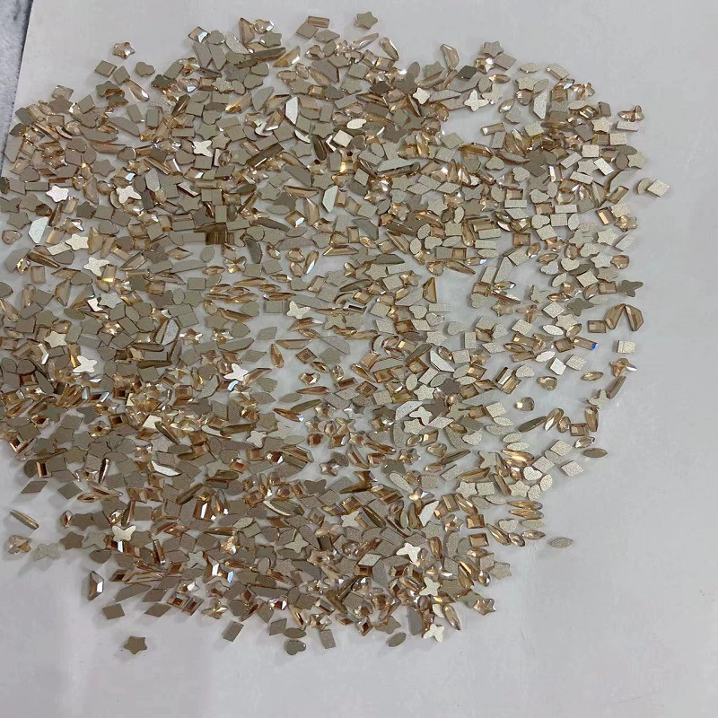 Взрывы небольшой размер ногтей Diamond Шампанское мини плоской формы бриллиантовые украшения для ногтей бриллиант золото оптом