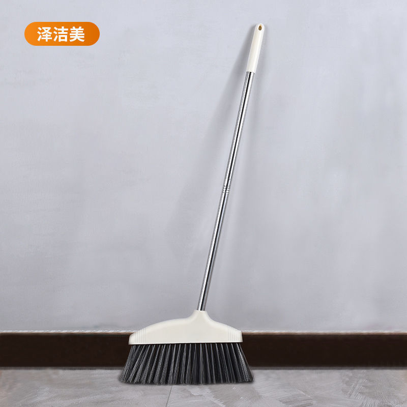 ほうき家庭用柔らかい毛シングル延長掃除ノンスティックヘアロングハンドル兼用ほうきとちりとりセット浴室用|undefined