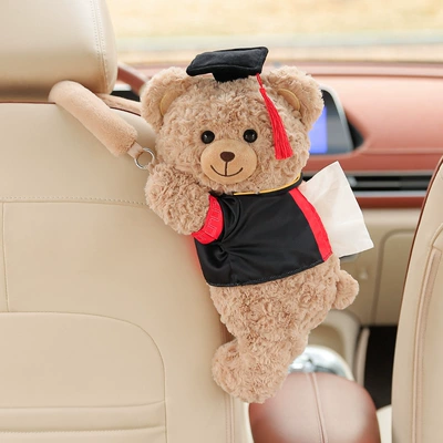 Creative car tissue box, tissue hanging bag for the back of the car seat, in-car doll tissue box, car accessories (Car tissue box/set) - red-tassel-doctor-hanging-tissue-box