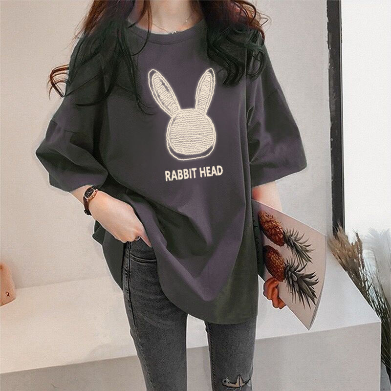 Women Loose Rabbit Head T-Shirt Plus Size Summer