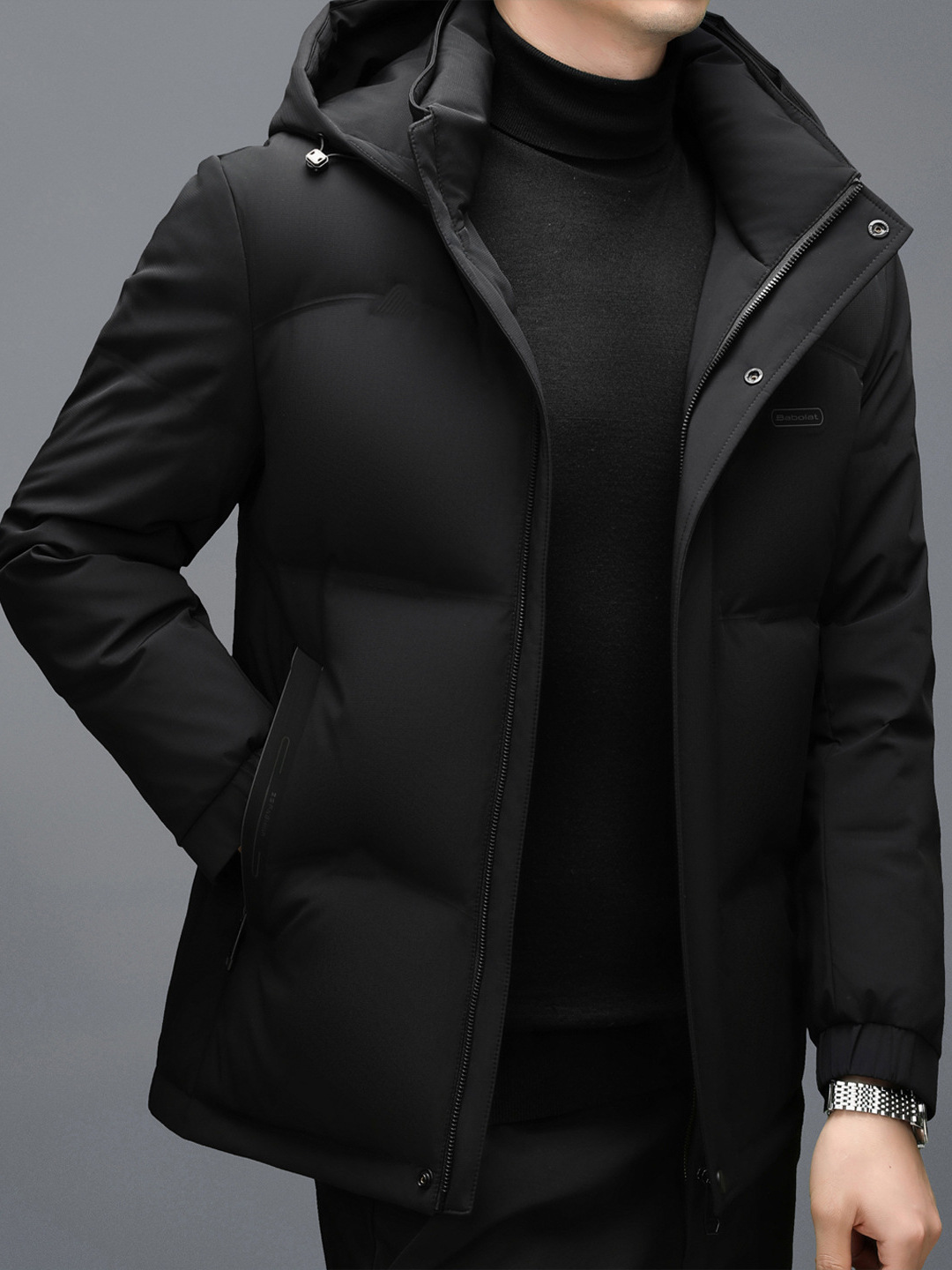 Invierno nuevos hombres engrosada abajo chaqueta de los hombres de mediana edad de los hombres ocasionales sombrero desmontable casual chaqueta de Los Hombres Calientes