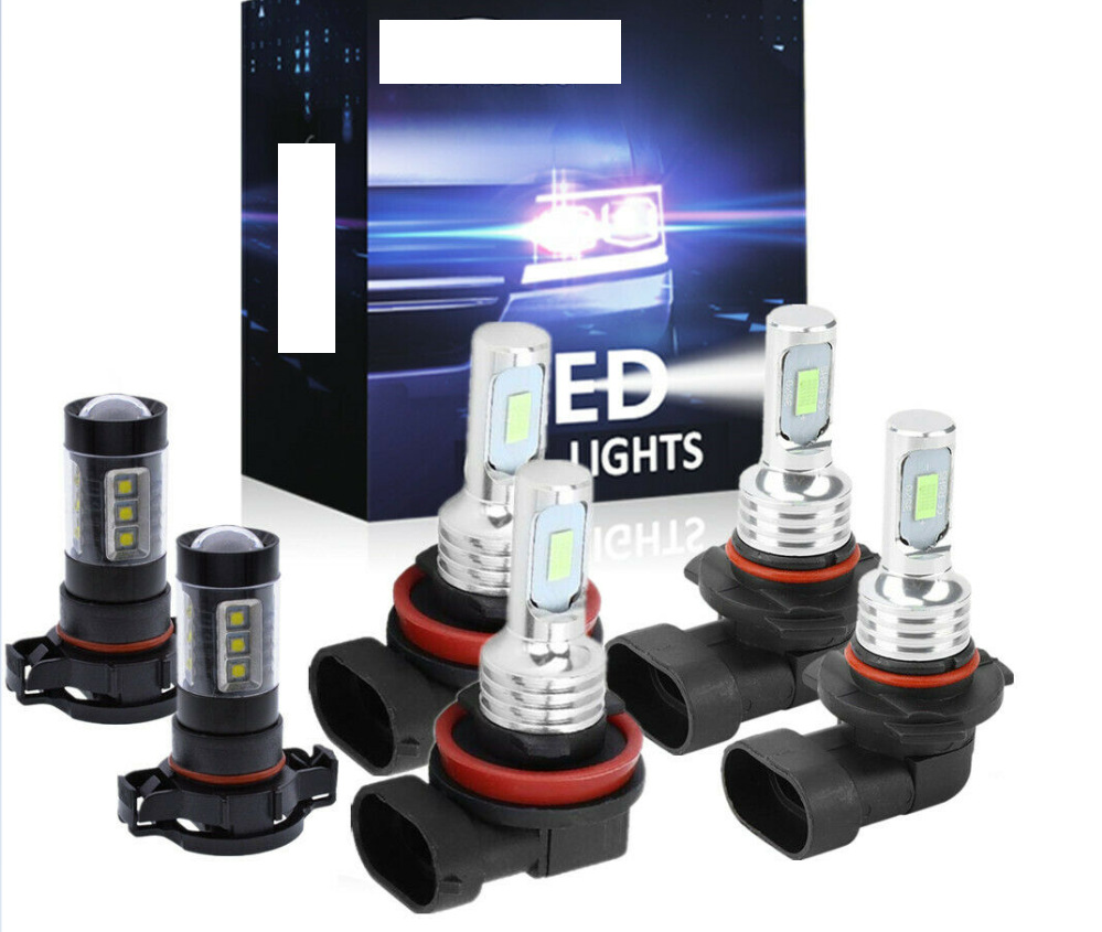Luz transfronteriza del automóvil faro de niebla de 6 piezas H11 + 9006 + 5202 lámpara LED de automóvil luz blanca