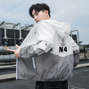 Sun Protection Clothing Men's Summer Thin Ice Silk Cool Outdoor Fishing Sun Protection Clothing Trendy Brand Hooded Quick-drying Jacket Coat