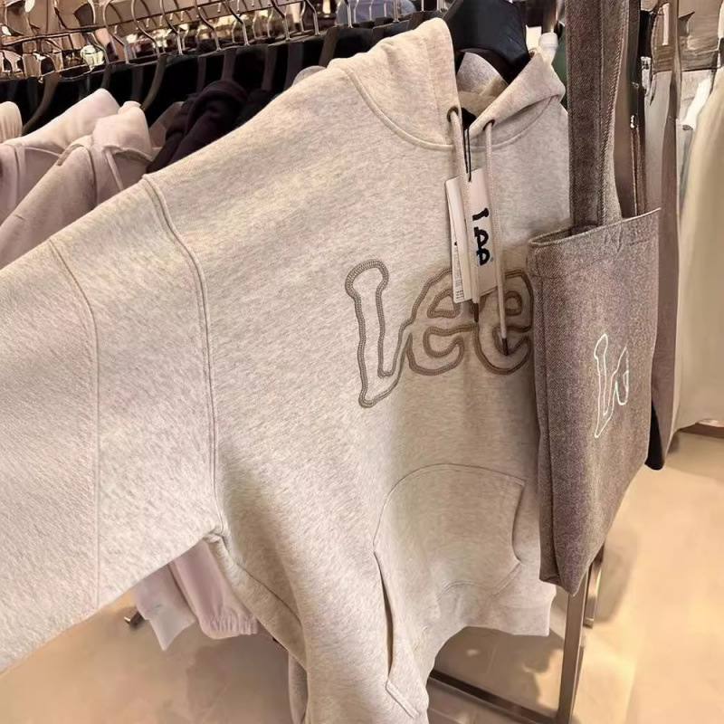 スポット韓国リー文字刺繍フード付きスウェットシャツ男性と女性のための春と秋のカジュアル多用途フード付きスウェットシャツジャケット|undefined