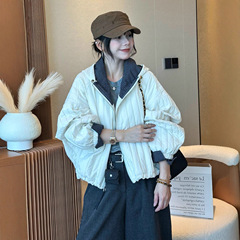 琪镌绘制复古连帽压格短外套女欧洲站秋装新款女装时尚夹克上衣潮