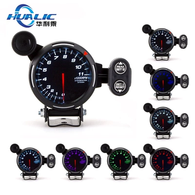 12V Car Modification Instrument 3.15inch 80mm Neutral Car Tachometer Colorful Racing Instrument Tachometer