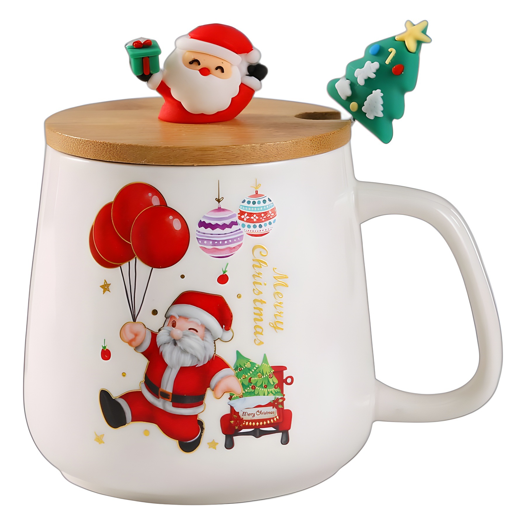 Navidad transfronteriza de dibujos animados tazas de agua creativas Santa Claus tazas de cerámica regalo regalo de Navidad