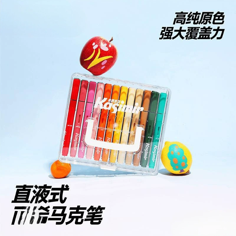 Прямой жидкий акриловый профессиональный маркер Casimir для учащихся начальной школы, непрозрачный, штабелируемый, моющийся для детей
