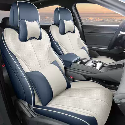 seat cushions, and specialized seat covers | Modelə uyğun (Original) oturacaq örtükləri - blue-beige-luxury-edition-note-the-model-year-front-row-fully-covered-rear-row-partially-covered